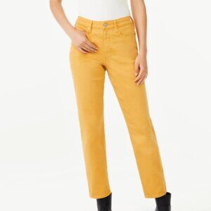 NWT Free Assembly Women's 90's High Rise Yellow Straight Jeans, size 20 (short)